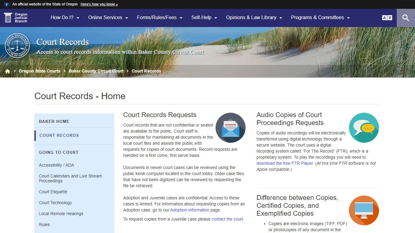 Court Records - Home - Oregon Judicial Department